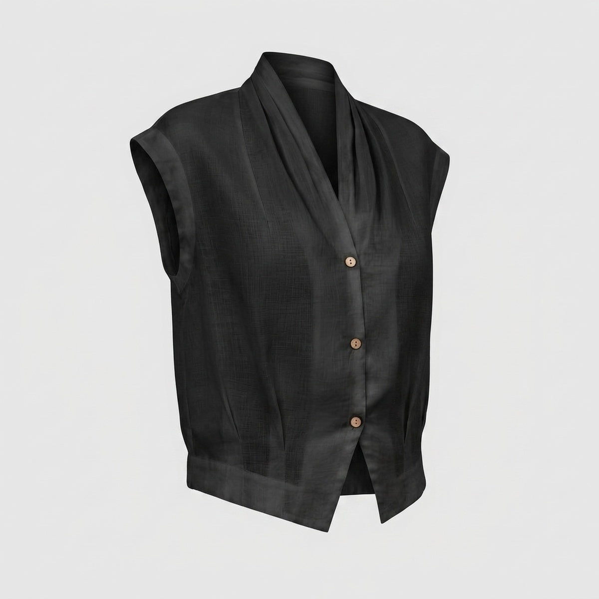 Surplice Linen Cropped Shirt