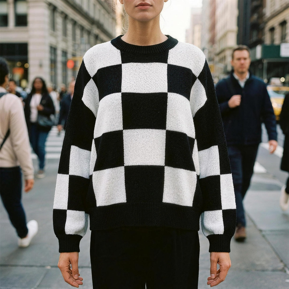 Statement Check Sweater