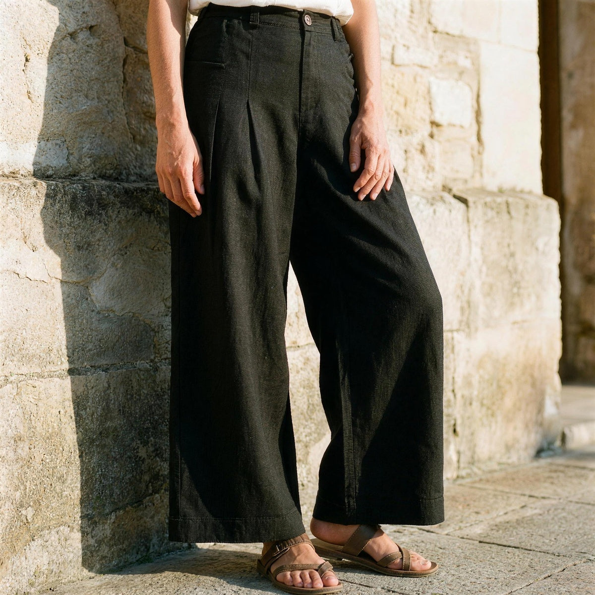 Vera Pleated Linen Trousers