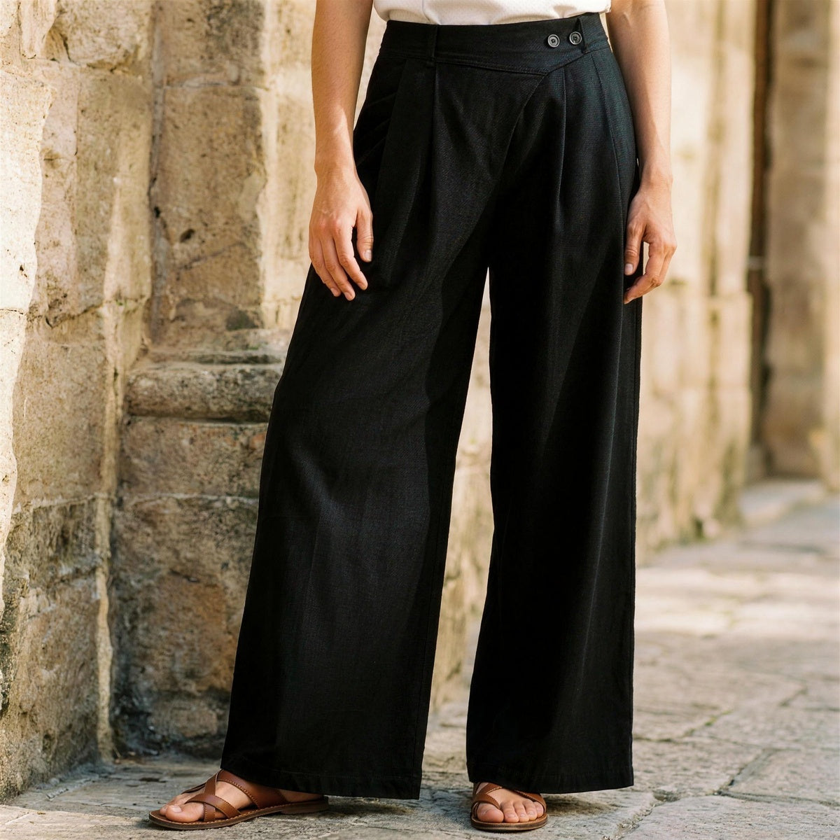 Amme Cotton Linen Trousers