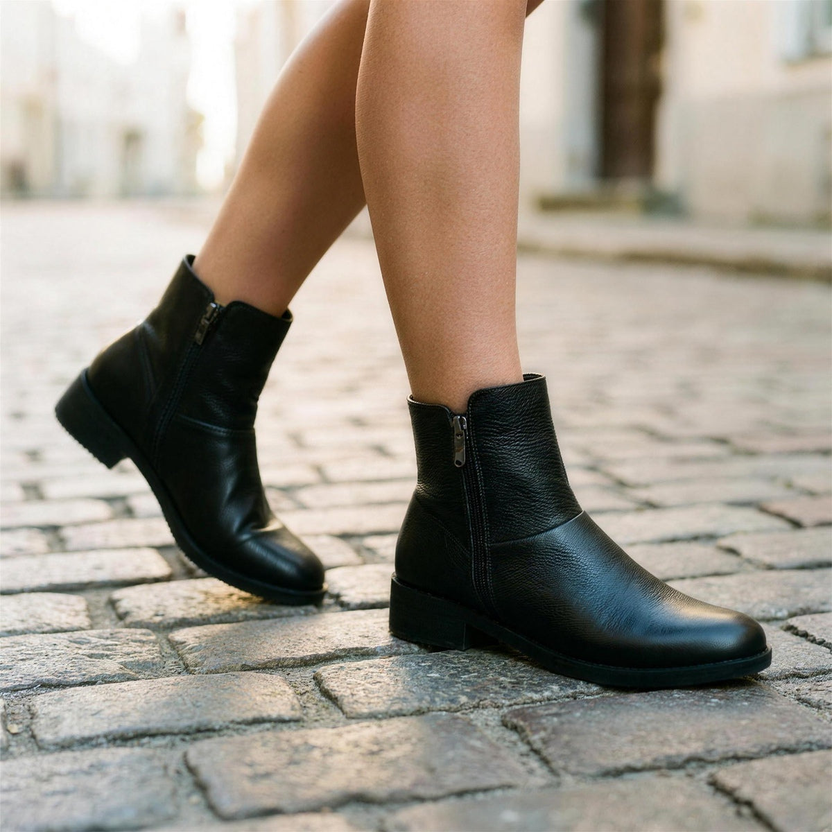 Minimal Leather Ankle Boots