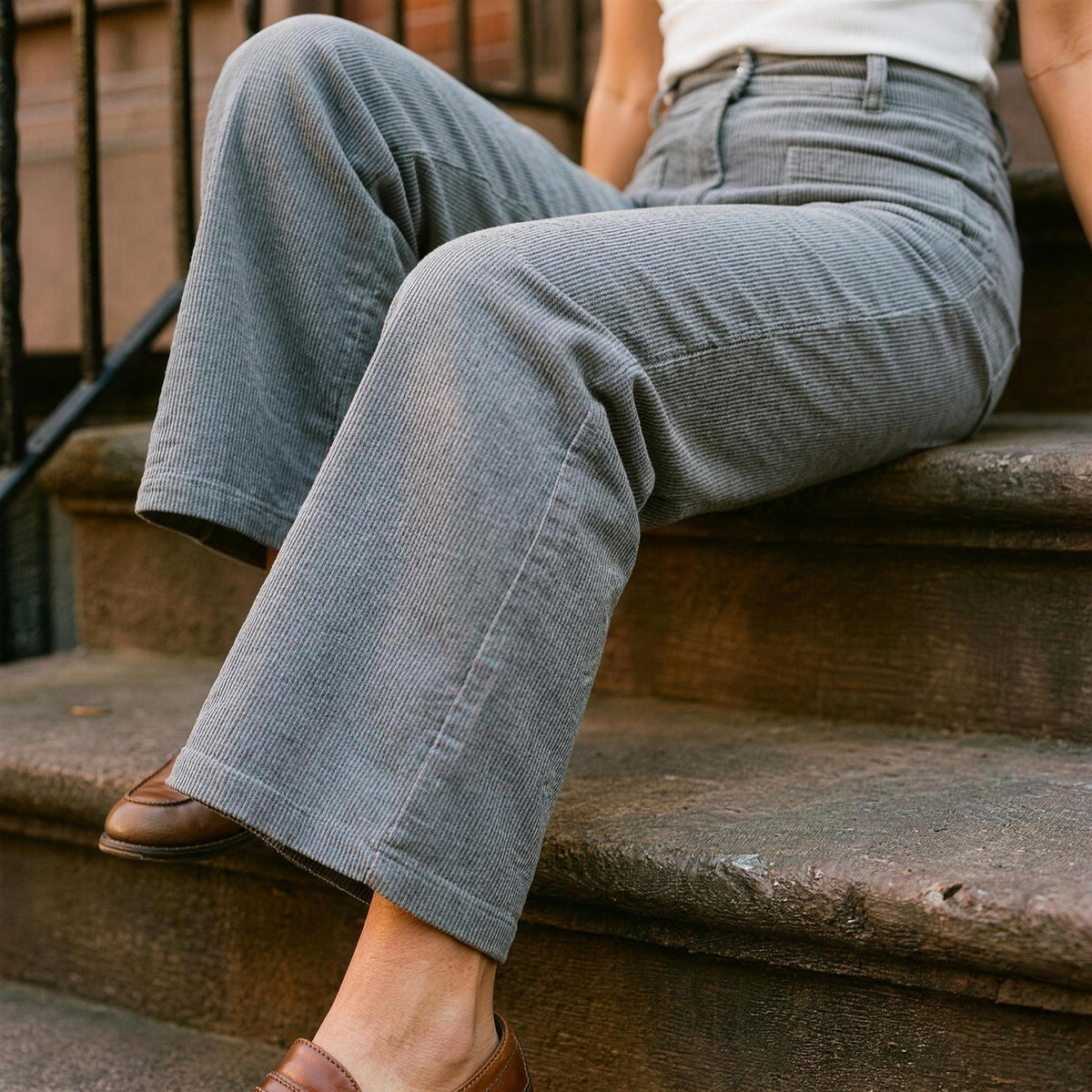 High Waist Corduroy Pants