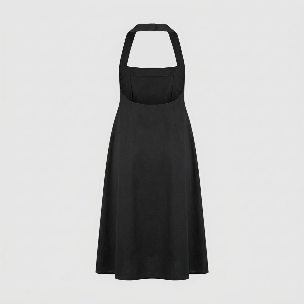 Cotton Blend Halter Midi Dress