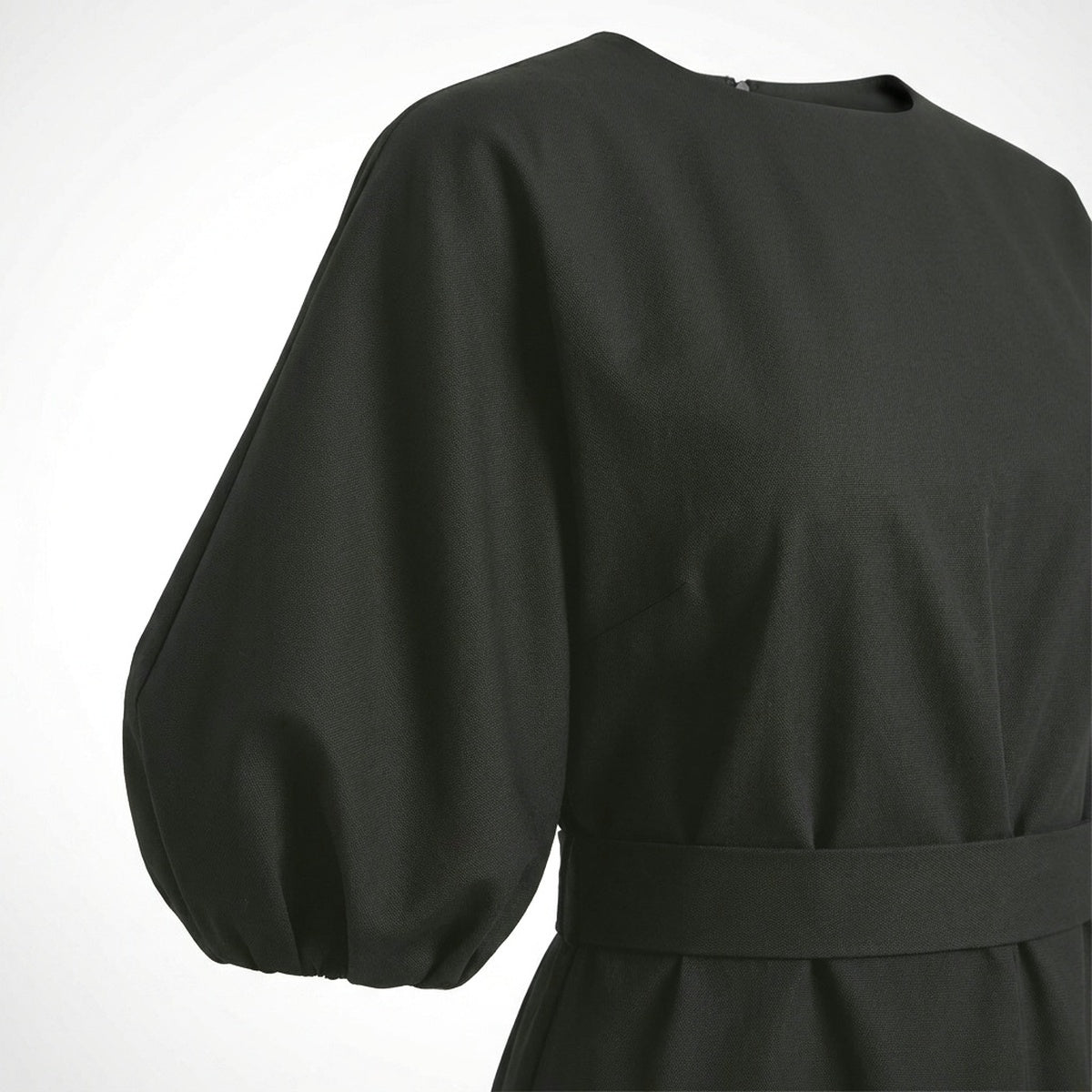 Balloon Sleeve Midi Dress