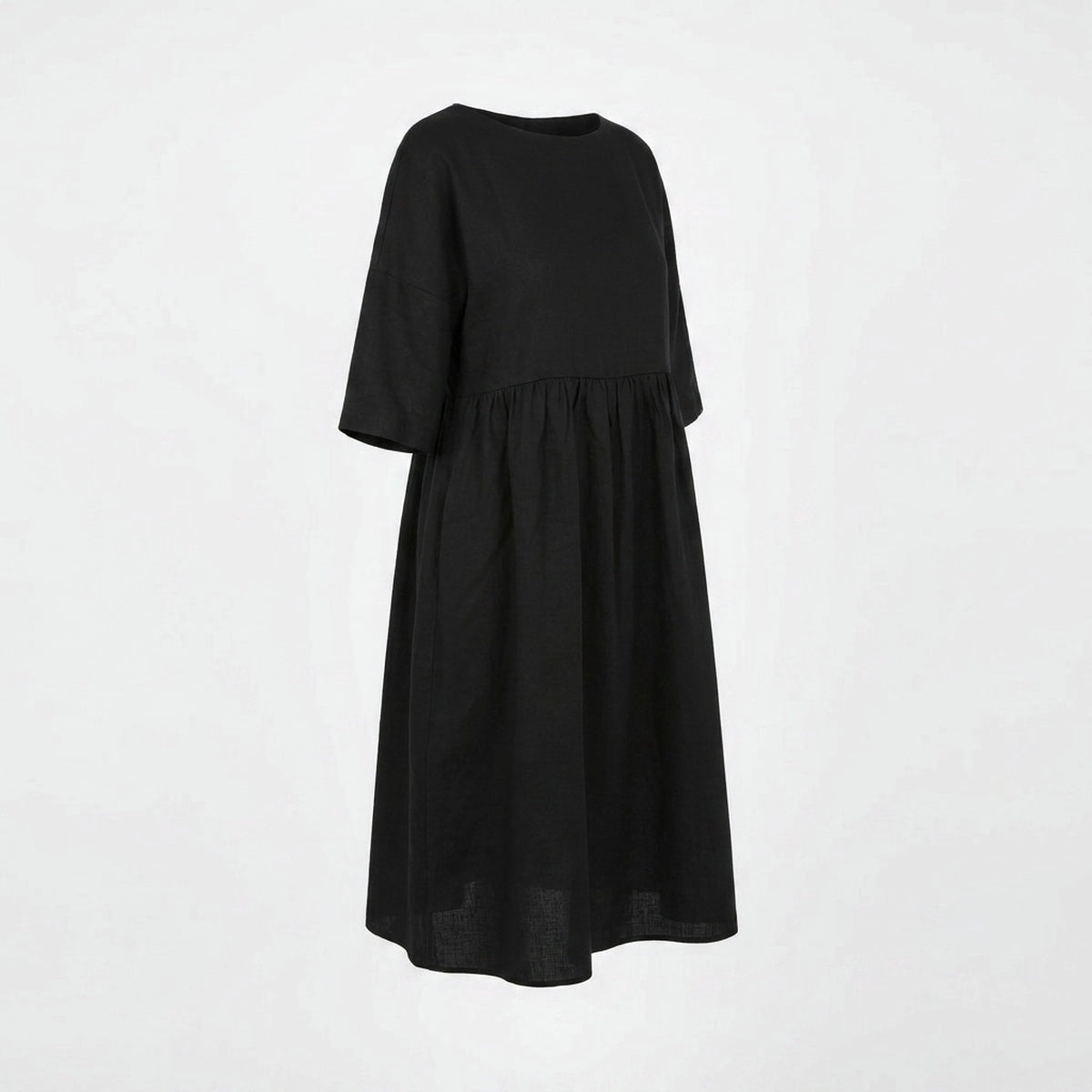 Linen A-Line Midi Dress
