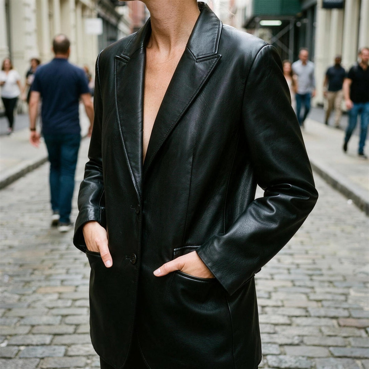 Leather Blazer Oversized