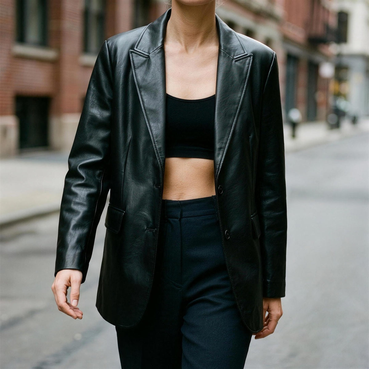 Leather Blazer Oversized