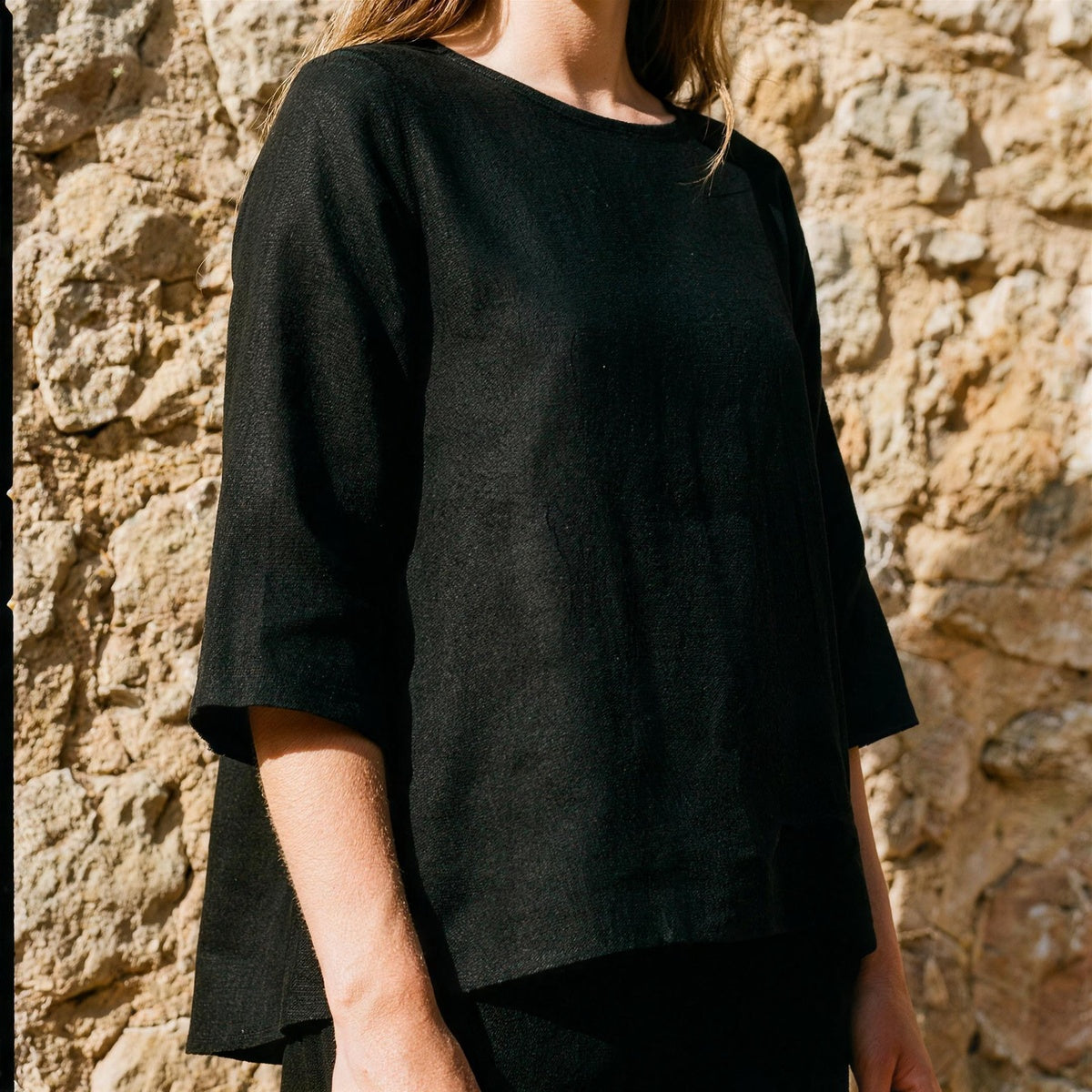 Anna Asymmetric Linen Top