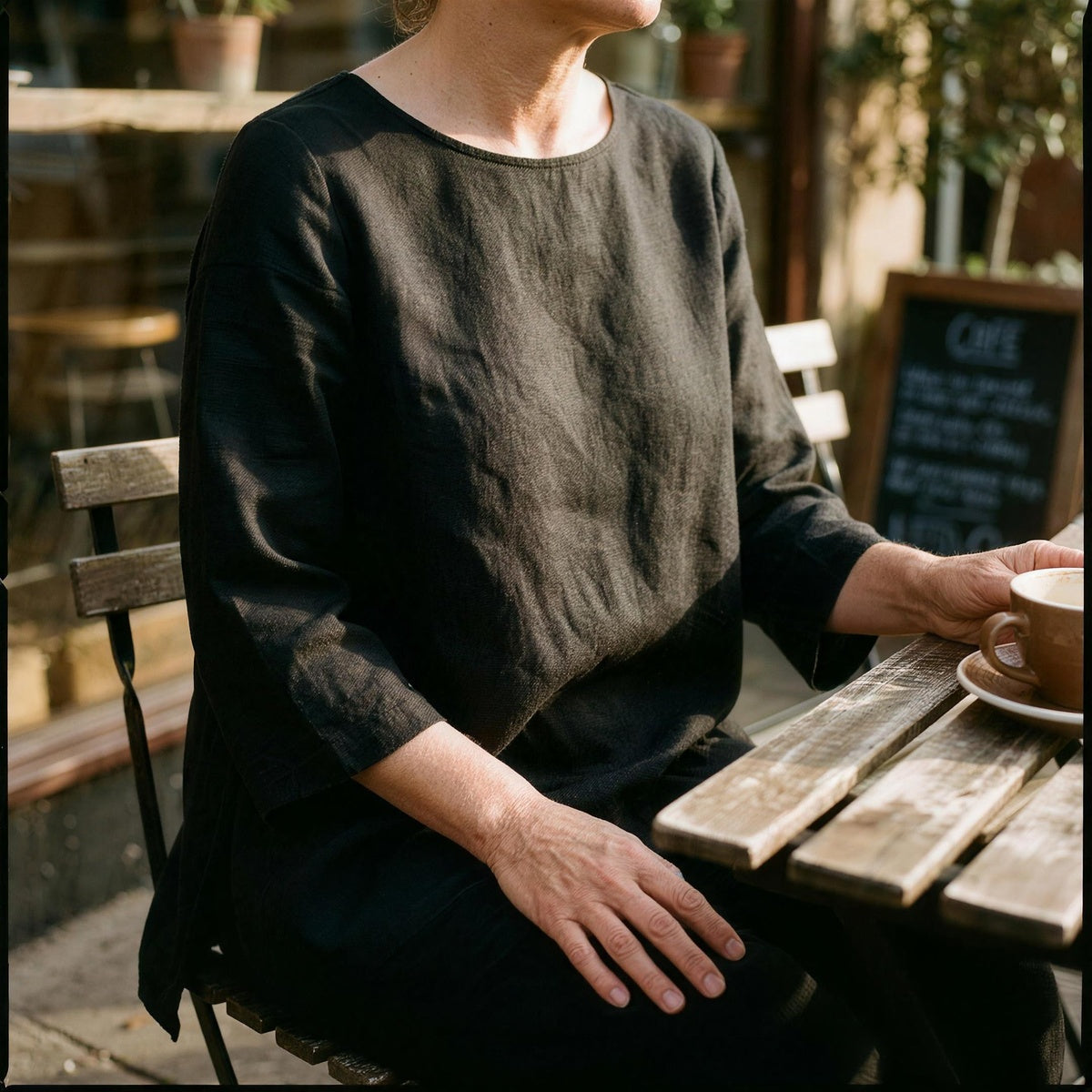 Anna Asymmetric Linen Top