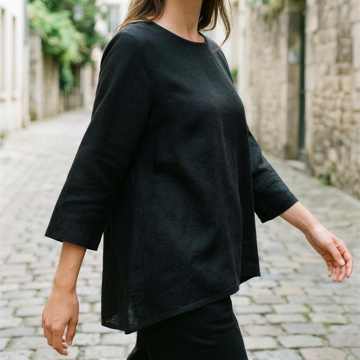 Anna Asymmetric Linen Top