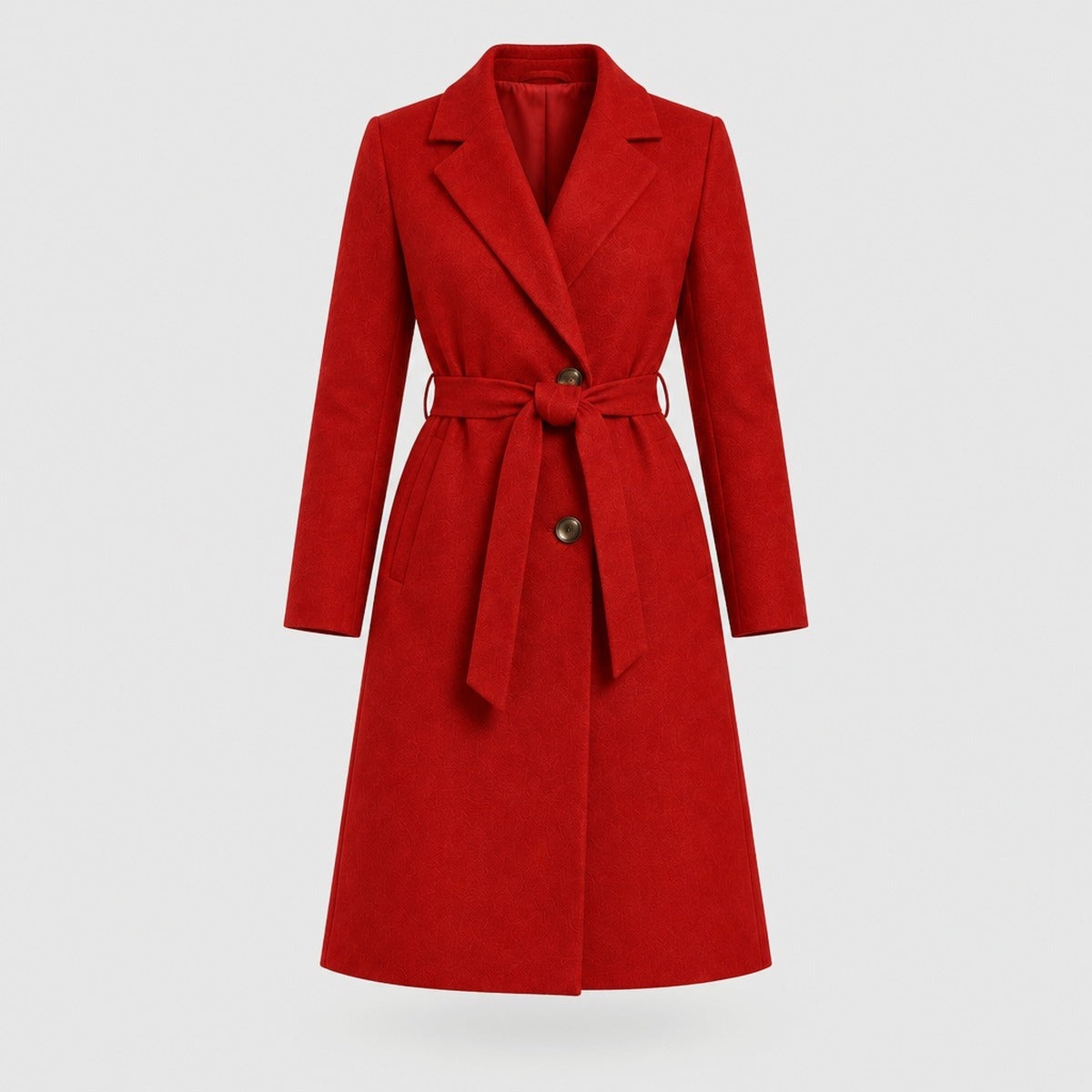 A-Line Wrap Coat with Tie Belt