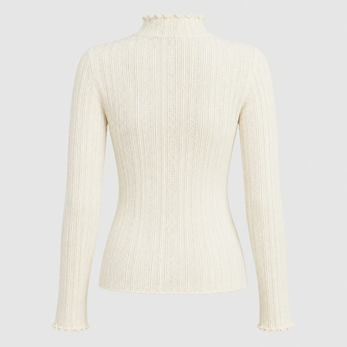 Ribbed Mock Neck Knit Jumper