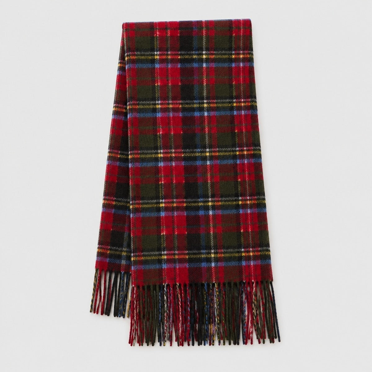 Red Check Tartan Lambswool Scarf