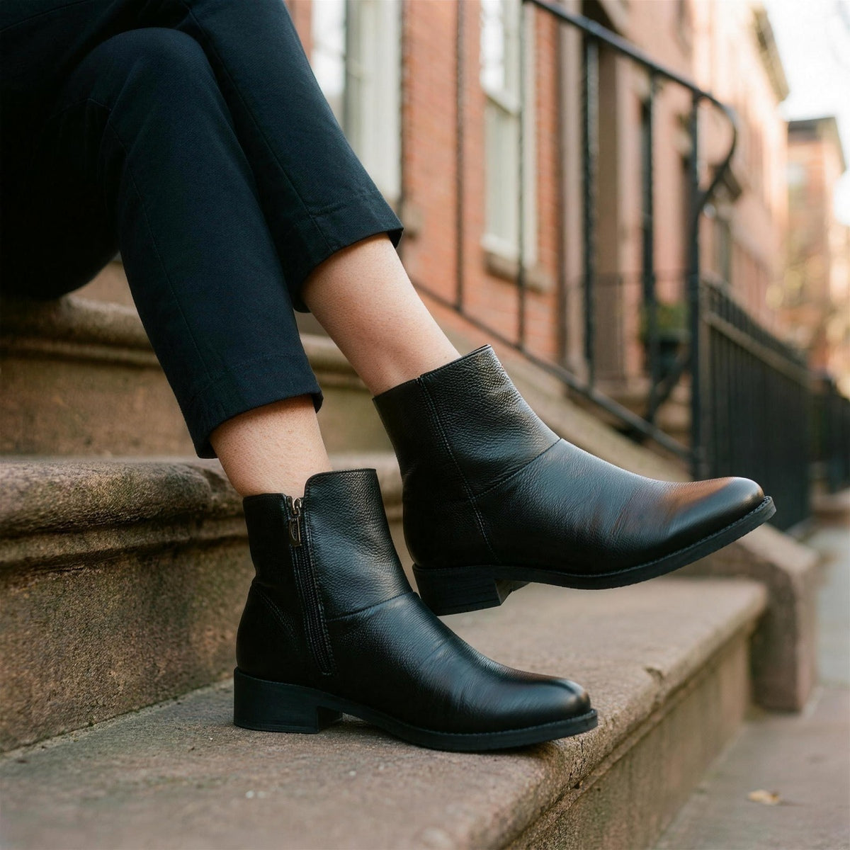 Minimal Leather Ankle Boots
